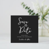Minimalistische Zwart-wit Save the Date Kaart (Staand voorkant)