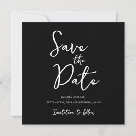 Minimalistische Zwart-wit Save the Date Kaart
