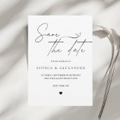 Minimalistische Zwart-Wit Save the Date Kaart