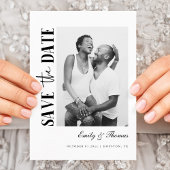 Minimalistische Zwart-Wit Save the Date Kaart