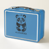 Minimalistische zwart-wit Schattigee panda tekenin (Achterkant)