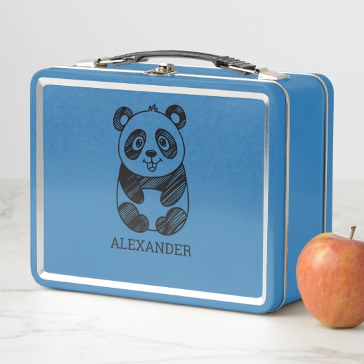 Minimalistische zwart-wit Schattigee panda tekenin (In situ)