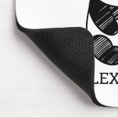 Minimalistische zwart-wit Schattigee panda tekenin Muismat (Hoek)