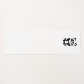 Minimalistische zwart-wit Schattigee panda tekenin Yogamat (Achterkant (horizontaal))