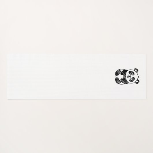 Minimalistische zwart-wit Schattigee panda tekenin Yogamat (Achterkant (horizontaal))