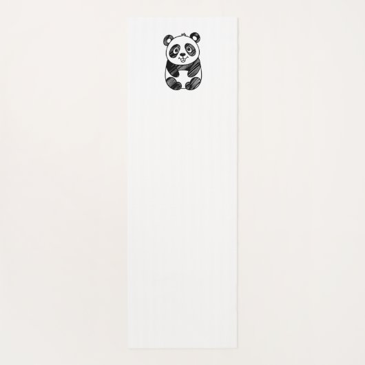 Minimalistische zwart-wit Schattigee panda tekenin Yogamat (Achterkant)
