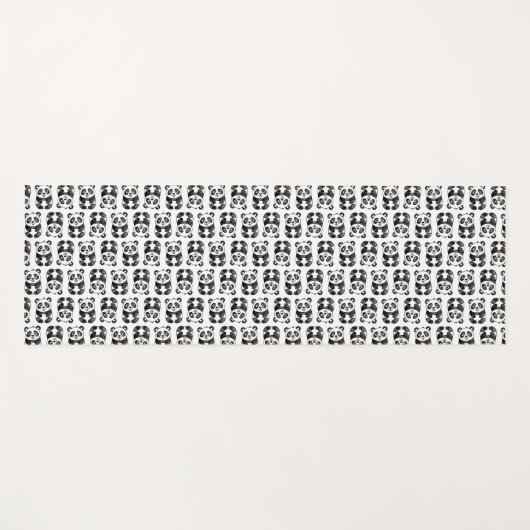 Minimalistische zwart-wit Schattigee panda tekenin Yogamat (Voorkant (horizontaal))