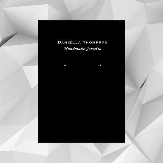 Minimalistische Zwart-Wit Sieraden Oorbellen Displ Visitekaartje