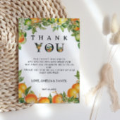 Minimalistische zwart wit Sinaasappel citrus Bedankkaart