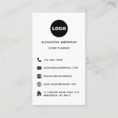 Minimalistische zwart-wit social media website Log Visitekaartje (Voorkant)