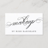 Minimalistische zwart-wit swirly make-up artiest visitekaartje (Voorkant)