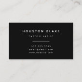  minimalistische zwart-wit Tattoo artiest Visitekaartje (Achterkant)