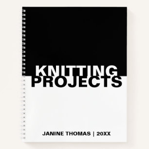 Minimalistische Zwart Wit Tekst Breien Projecten Notitieboek