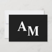 Minimalistische zwart-wit tekst gebaseerde QR CODE RSVP Kaartje (Achterkant)