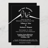 Minimalistische zwart-wit The One Wedding Kaart (Voorkant / Achterkant)