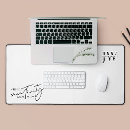 Minimalistische zwart-wit trendy monogram Initiale Bureaumat