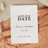 Minimalistische zwart-wit trouwdag save the date