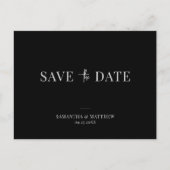 Minimalistische Zwart-wit Trouwkaart Save The Date Aankondigingskaart (Voorkant)