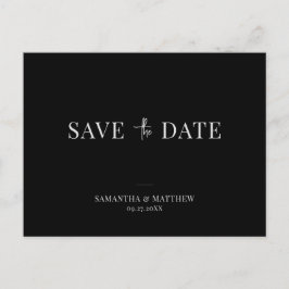 Minimalistische Zwart-wit Trouwkaart Save The Date Aankondigingskaart
