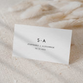 Minimalistische zwart-wit trouwkaarten plaatskaartje