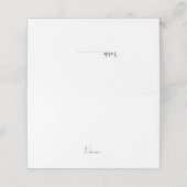 Minimalistische Zwart Wit Trouwnaam Kaart Plaatskaartje (Buitenkant ongevouwen)