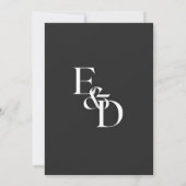 Minimalistische zwart-wit typografie bruiloft uitn (Achterkant)