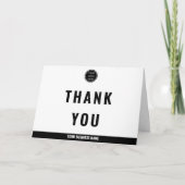Minimalistische zwart-wit typografie Eenvoudig Bedankkaart (Voorkant)