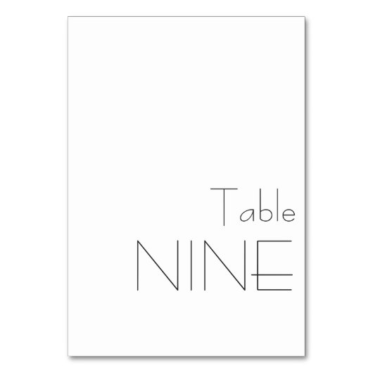 Minimalistische zwart-wit  typografie NEGEN Kaart (Voorkant)