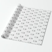 Minimalistische Zwart-Wit Typografische Verpakking Cadeaupapier (Uitgerold)