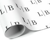 Minimalistische Zwart-Wit Typografische Verpakking Cadeaupapier (Rol Hoek)
