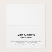 Minimalistische Zwart Wit Unieke Moderne Professio Visitekaartje (Buitenkant ongevouwen)