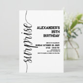 Minimalistische zwart-wit verrassingsverjaardag kaart (Staand voorkant)