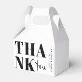Minimalistische zwart-wit vet dank u bruiloft bedankdoosjes (Voorkant Zijde)