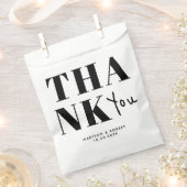 Minimalistische zwart-wit vet dank u bruiloft bedankzakje (Geknipt)