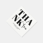 Minimalistische zwart-wit vet dank u bruiloft servet (Hoek)