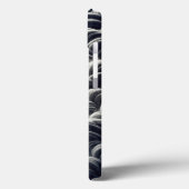 Minimalistische zwart-wit vezelstroom telefoonhoes Case-Mate iPhone case (Achterkant / Links)