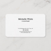 Minimalistische zwart-wit vlakte Eenvoudig Modern Visitekaartje (Voorkant)