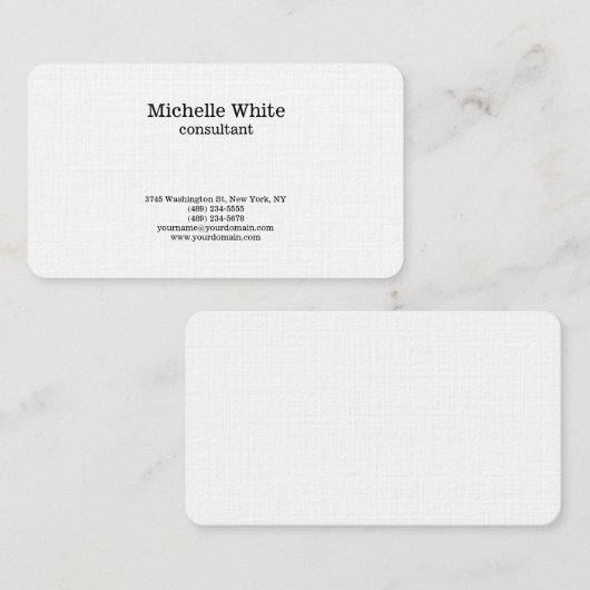 Minimalistische zwart-wit vlakte Eenvoudig Modern Visitekaartje (Voorkant / Achterkant)