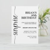 Minimalistische zwart-wit volwassen verjaardag kaart (Staand voorkant)