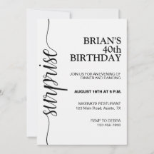 Minimalistische zwart-wit volwassen verjaardag