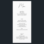 Minimalistische Zwart Wit Wedding Menu Kaart<br><div class="desc">Verbeter uw tafelinstellingen met deze minimalistische zwart-witte trouwkaart. Met een strakke typografie en een tijdloos ontwerp,  schetst deze kaart uw receptiemaalopties in stijl. Volledig aanpasbaar,  het is ideaal voor moderne,  zwart-stropdas,  of ingetogen bruiloft thema's. Een eenvoudig maar elegant detail dat sophisticatie toevoegt aan uw evenement.</div>