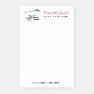 Minimalistische Zwart-Wit Wenkbrauw Bar Wimper Kun Post-it® Notes
