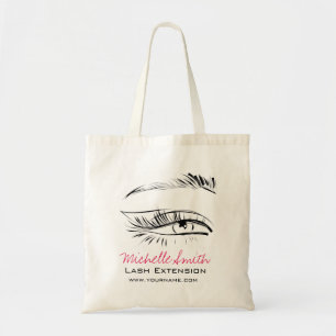 Minimalistische Zwart-Wit Wenkbrauw Bar Wimper Kun Tote Bag
