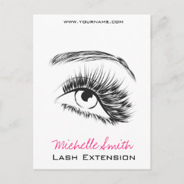 Minimalistische Zwart-Wit Wimper Extensie Make-up Briefkaart