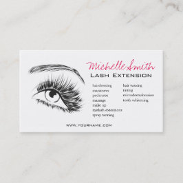 Minimalistische Zwart-Wit Wimper Extensie Make-up Visitekaartje