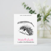 Minimalistische zwart-wit wimperextensie make-up briefkaart (Staand voorkant)