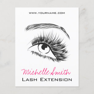 Minimalistische zwart-wit wimperextensie make-up flyer