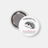 Minimalistische zwart-wit wimperextensie make-up magneet (Voorkant / Achterkant)