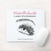 Minimalistische zwart-wit wimperextensie make-up muismat (Met muis)