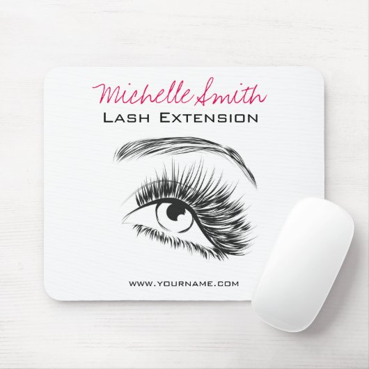 Minimalistische zwart-wit wimperextensie make-up muismat (Met muis)